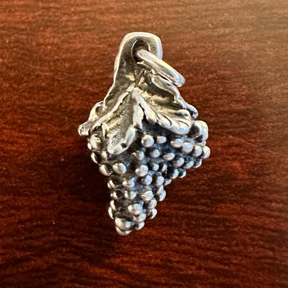 Vintage Sterling Silver Grapes Charm or Pendant